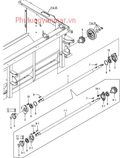 Trục truyền động hàm cắt